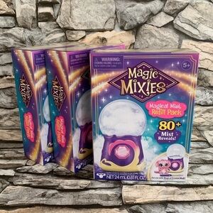 Lot of 3 Magic Mixies Magical Mist Refill Pack Crystal Ball Spells Cauldron Vial